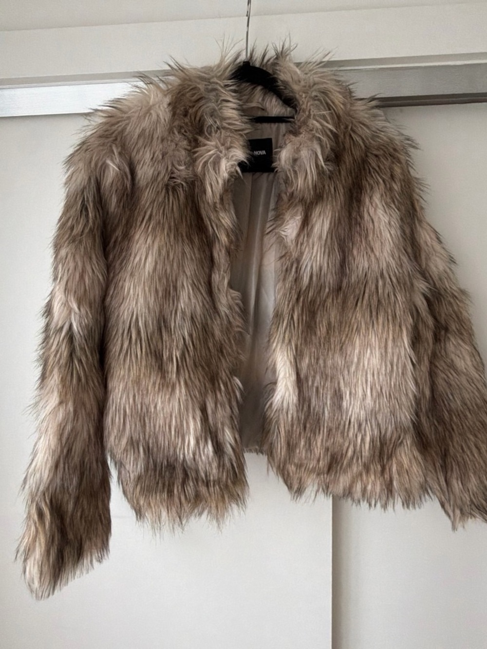 Fashion Nova Women's Faux Fur Jacket in Taupe Blend